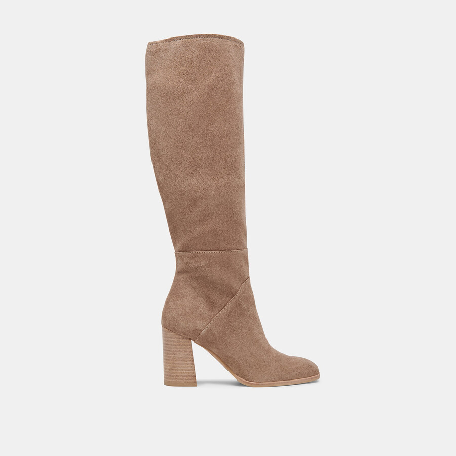 stivali fynn in pelle scamosciata color tartufo