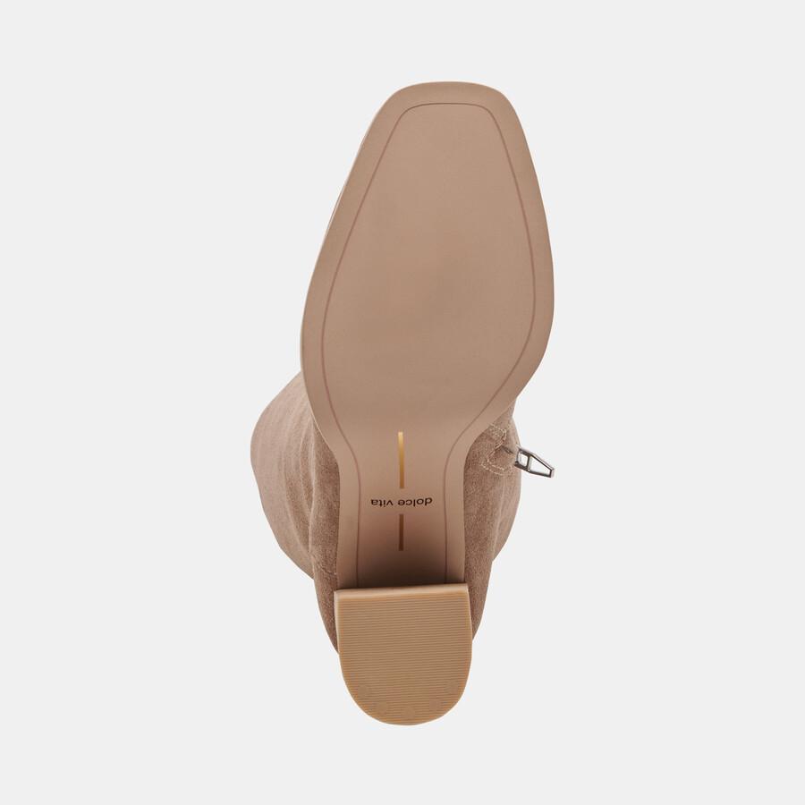 stivali fynn in pelle scamosciata color tartufo