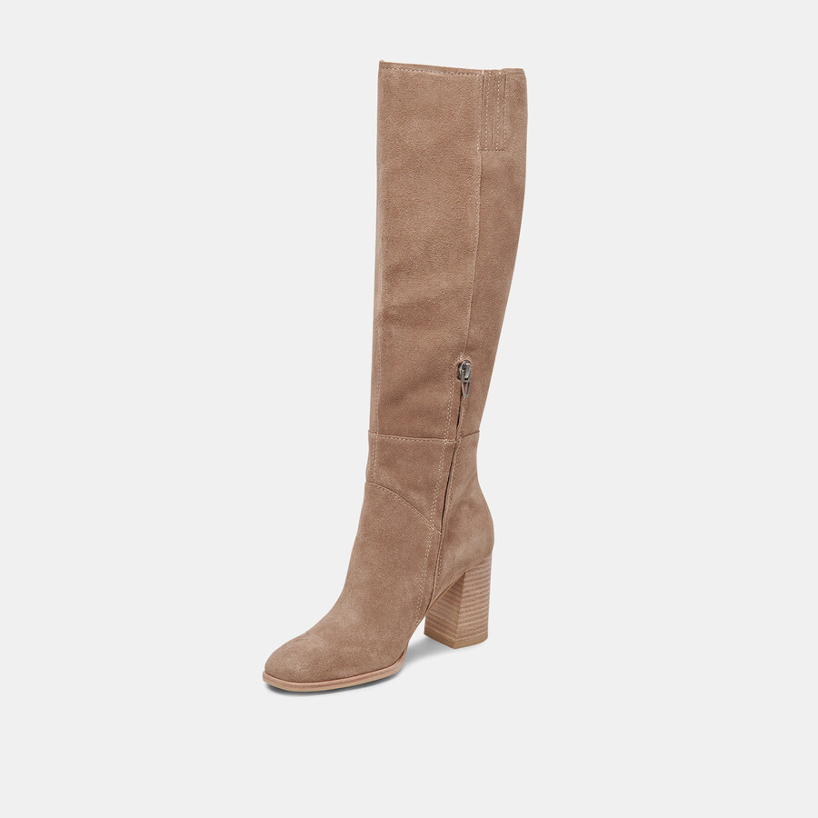 stivali fynn in pelle scamosciata color tartufo