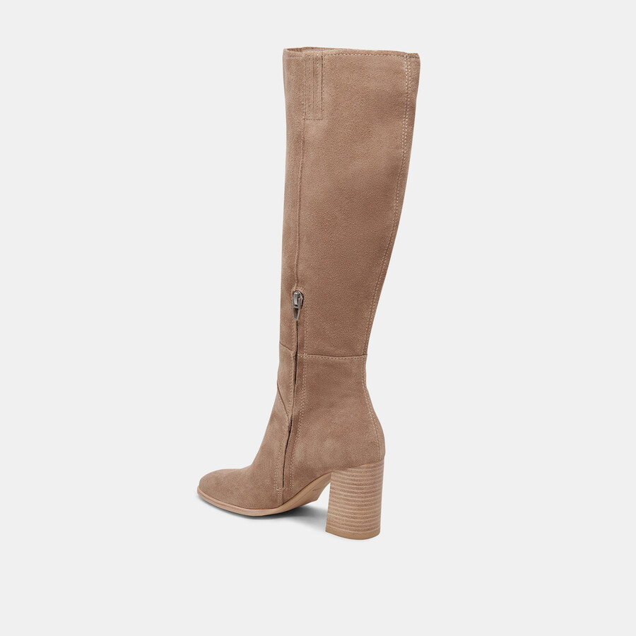 stivali fynn in pelle scamosciata color tartufo