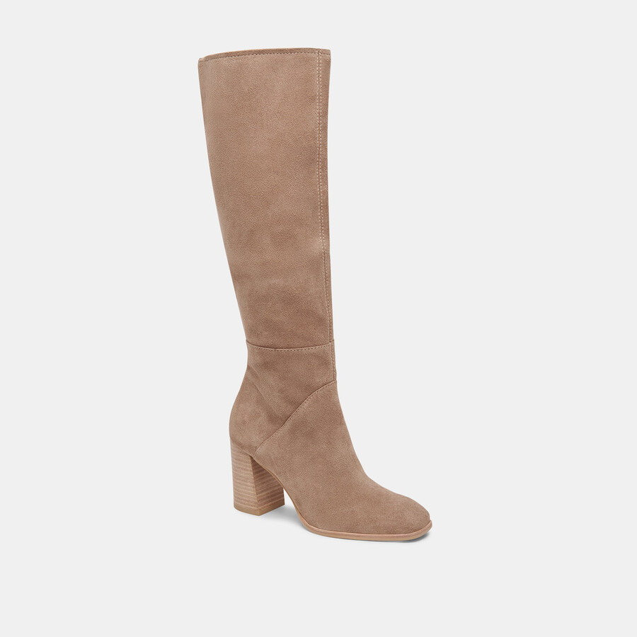 stivali fynn in pelle scamosciata color tartufo
