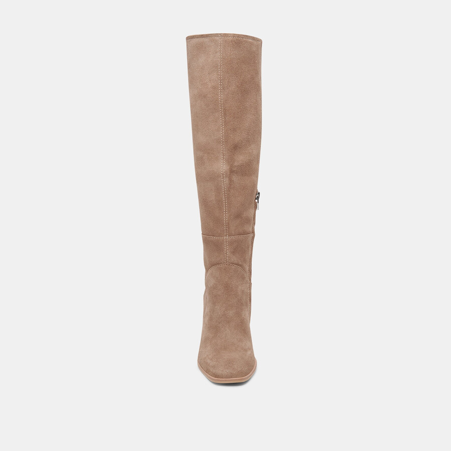 stivali fynn in pelle scamosciata color tartufo