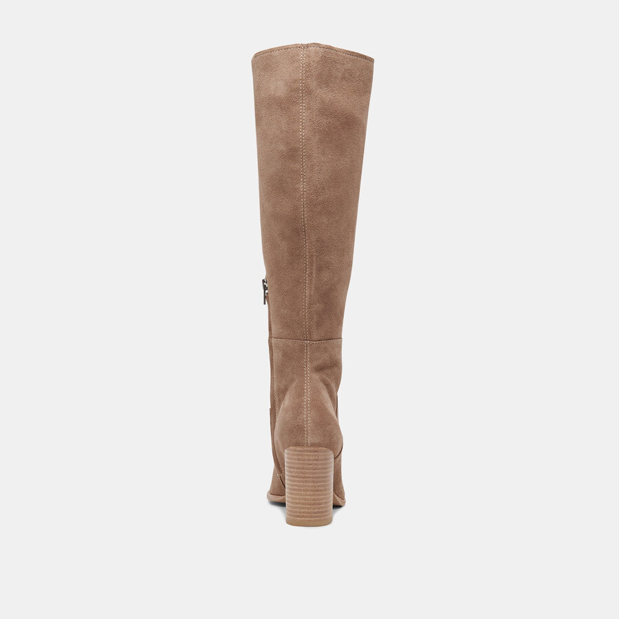 stivali fynn in pelle scamosciata color tartufo
