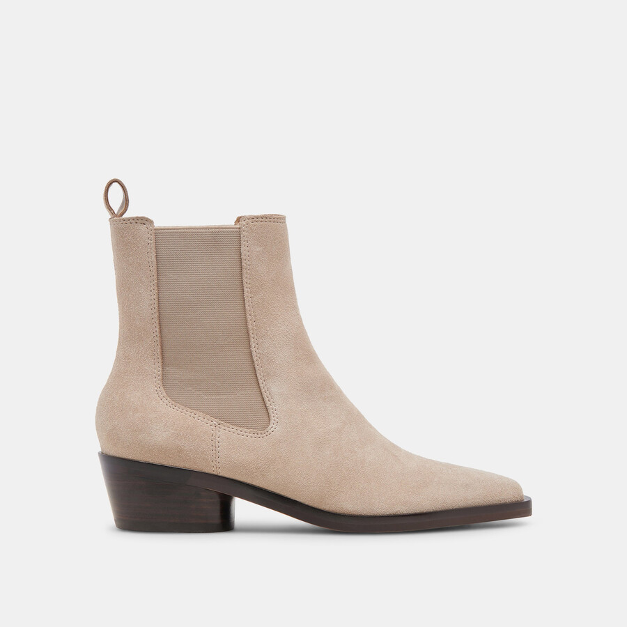 stivaletti foster in pelle scamosciata color talpa