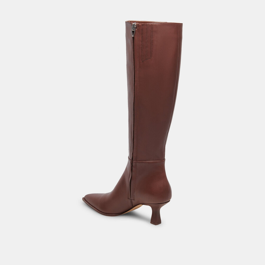 stivali auggie extra larghi in pelle cioccolato