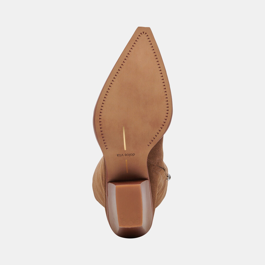 stivali raj extra larghi in pelle scamosciata marrone