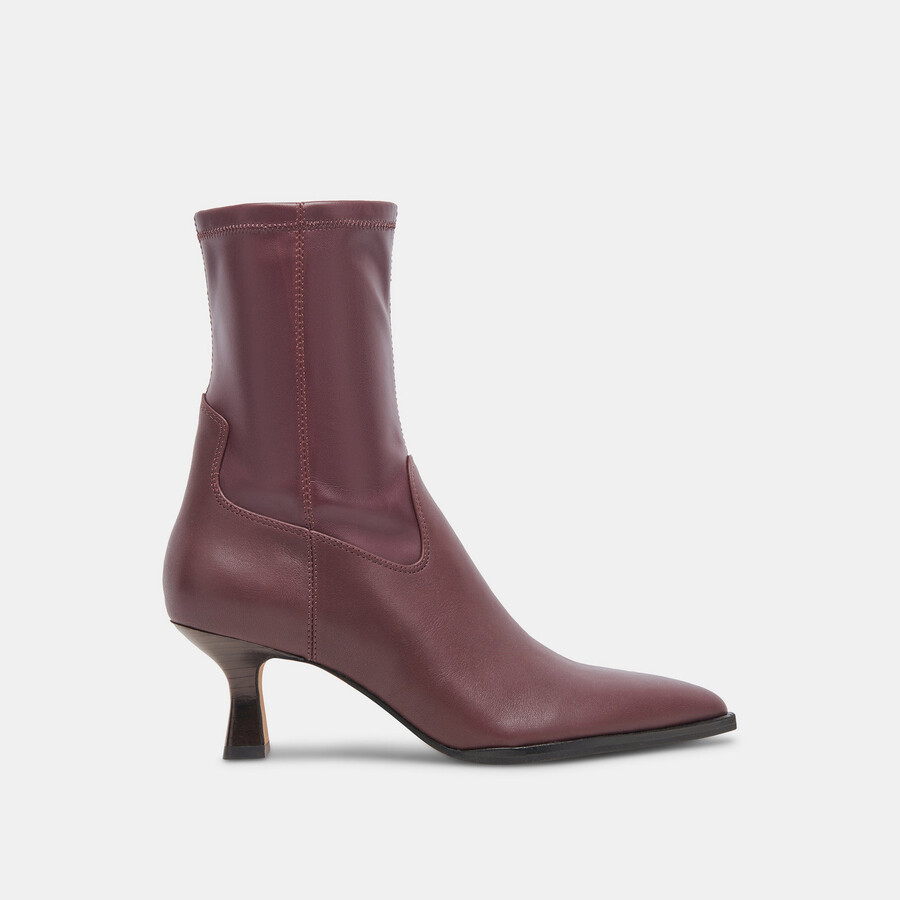 stivali arya in pelle color vino con punta larga
