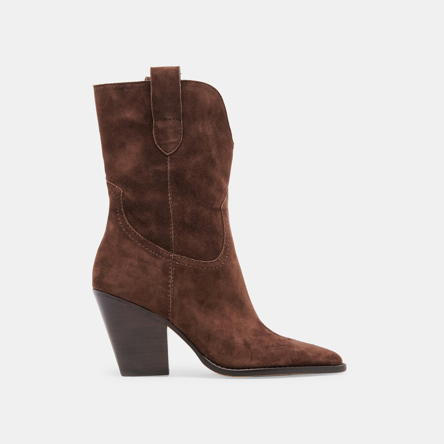 stivali jessey in pelle scamosciata marrone scuro
