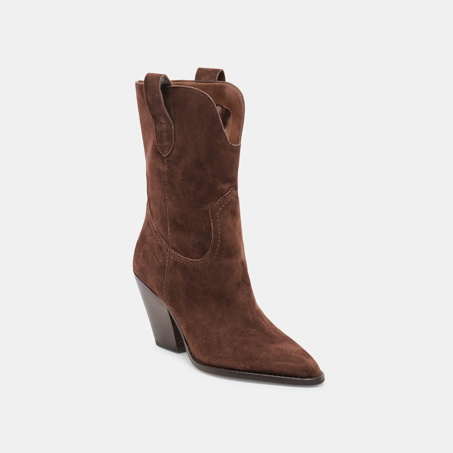 stivali jessey in pelle scamosciata marrone scuro