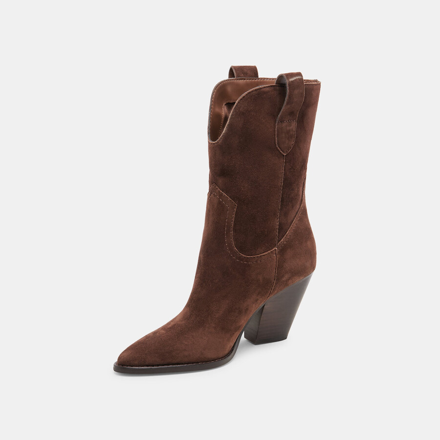stivali jessey in pelle scamosciata marrone scuro