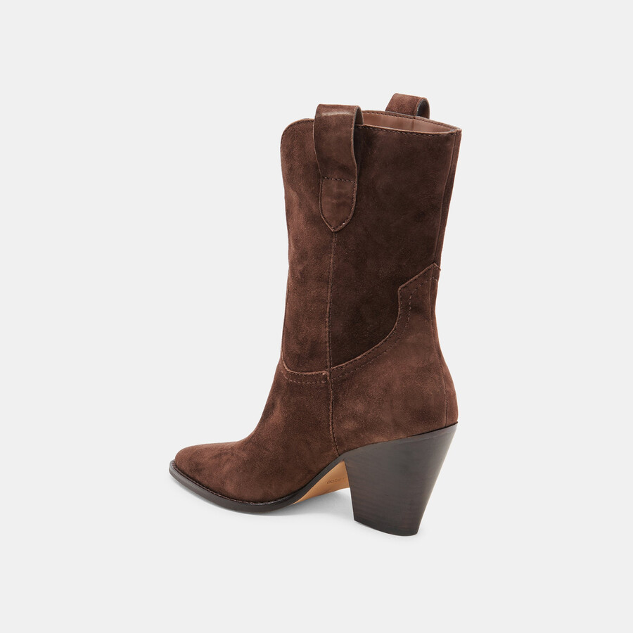 stivali jessey in pelle scamosciata marrone scuro