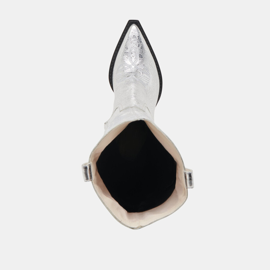 stivali ryatt in pelle invecchiata color argento