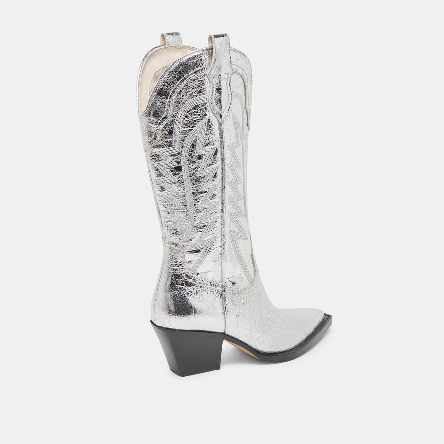 stivali ryland in pelle invecchiata color argento