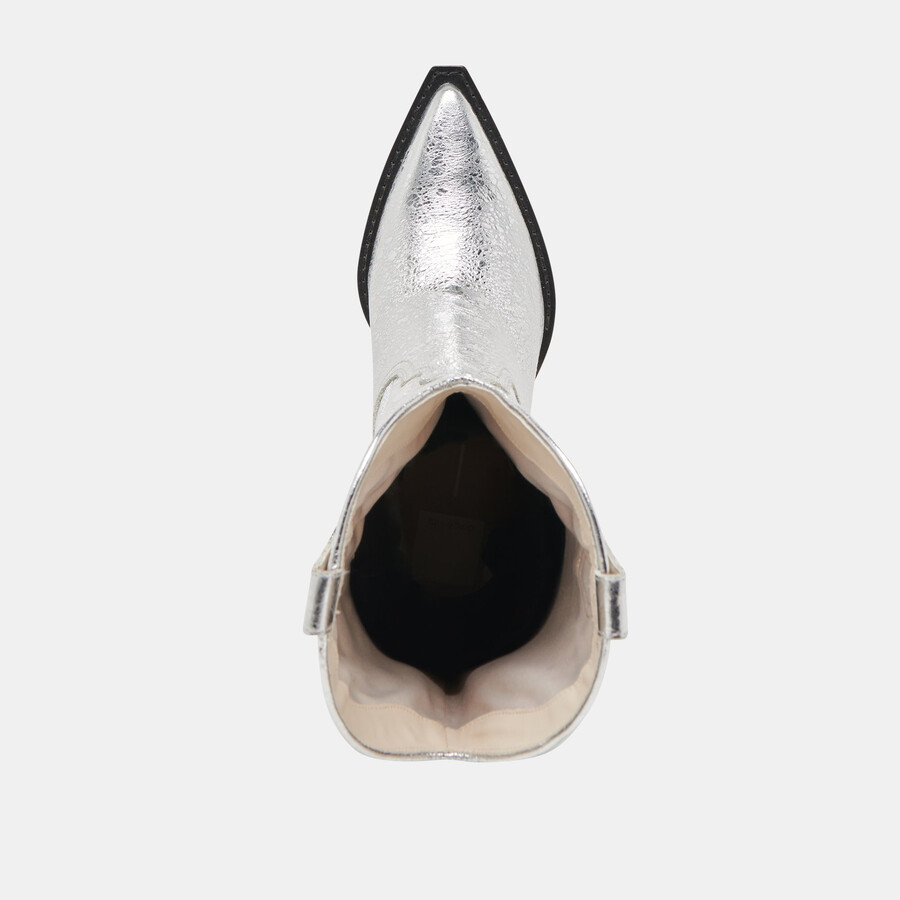 stivali ryland in pelle invecchiata color argento