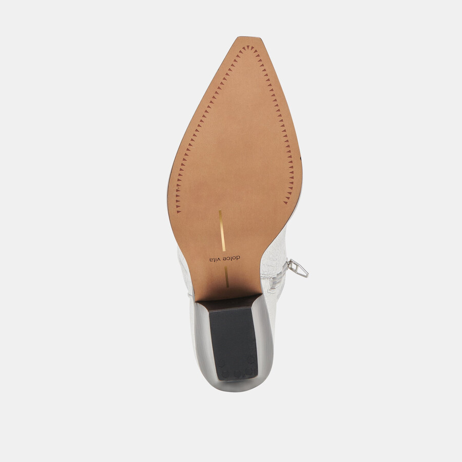 stivali ryland in pelle invecchiata color argento