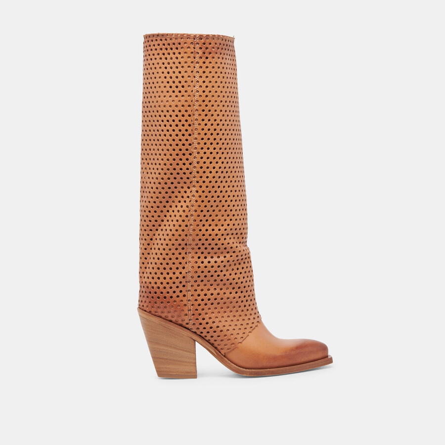 stivali boone in pelle color cognac