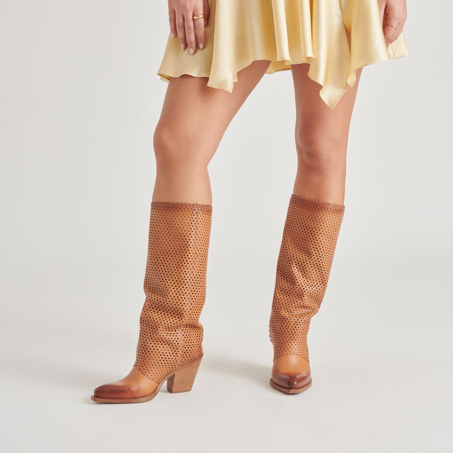 stivali boone in pelle color cognac