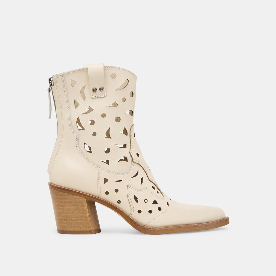 zenobi booties in pelle bianco sporco