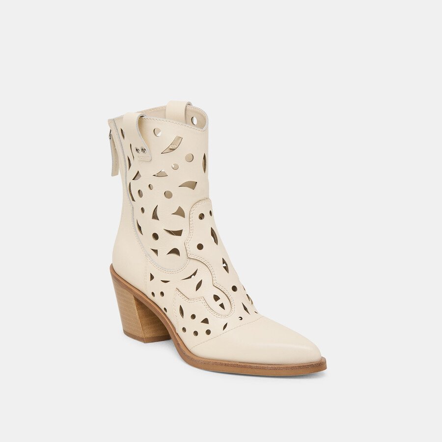 zenobi booties in pelle bianco sporco