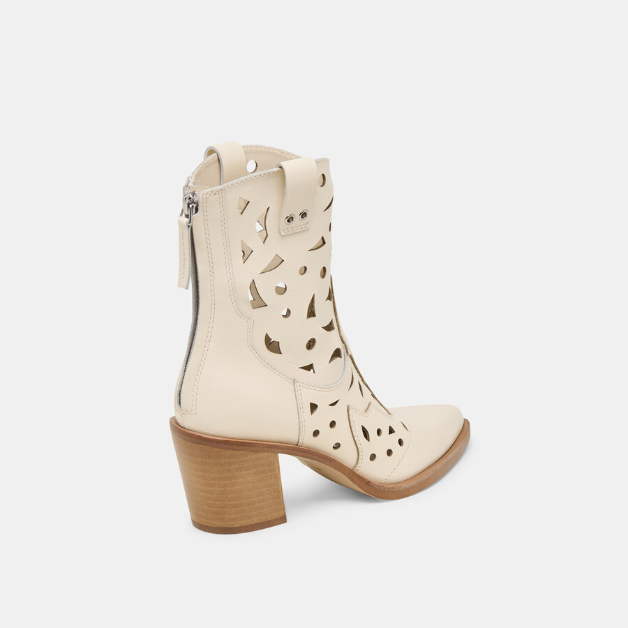 zenobi booties in pelle bianco sporco