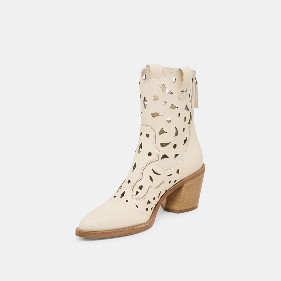 zenobi booties in pelle bianco sporco