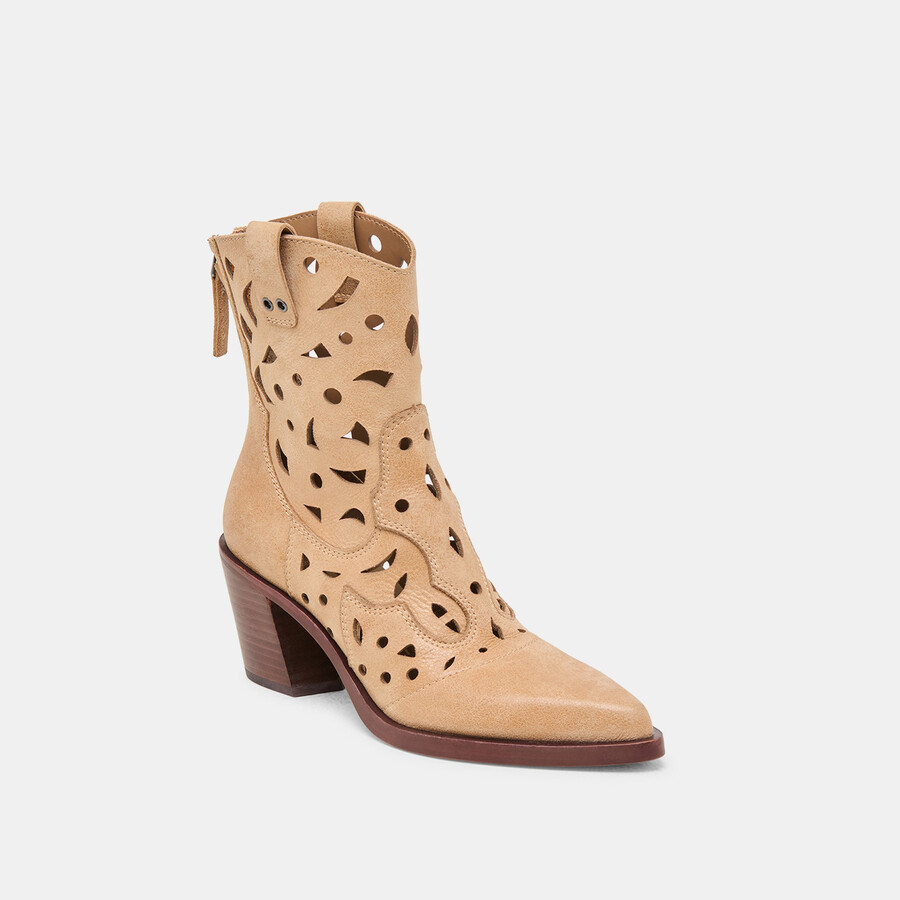zenobi booties camel distressed leather