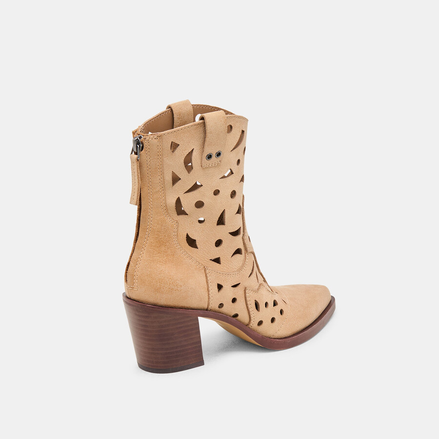 zenobi booties camel distressed leather