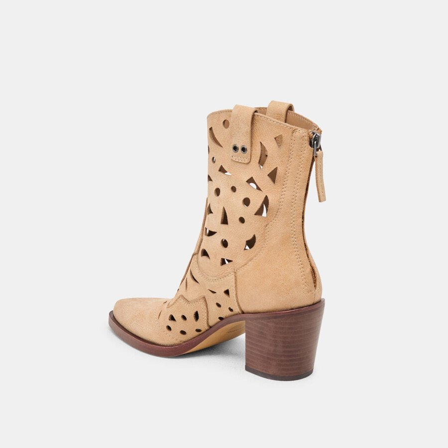 zenobi booties camel distressed leather