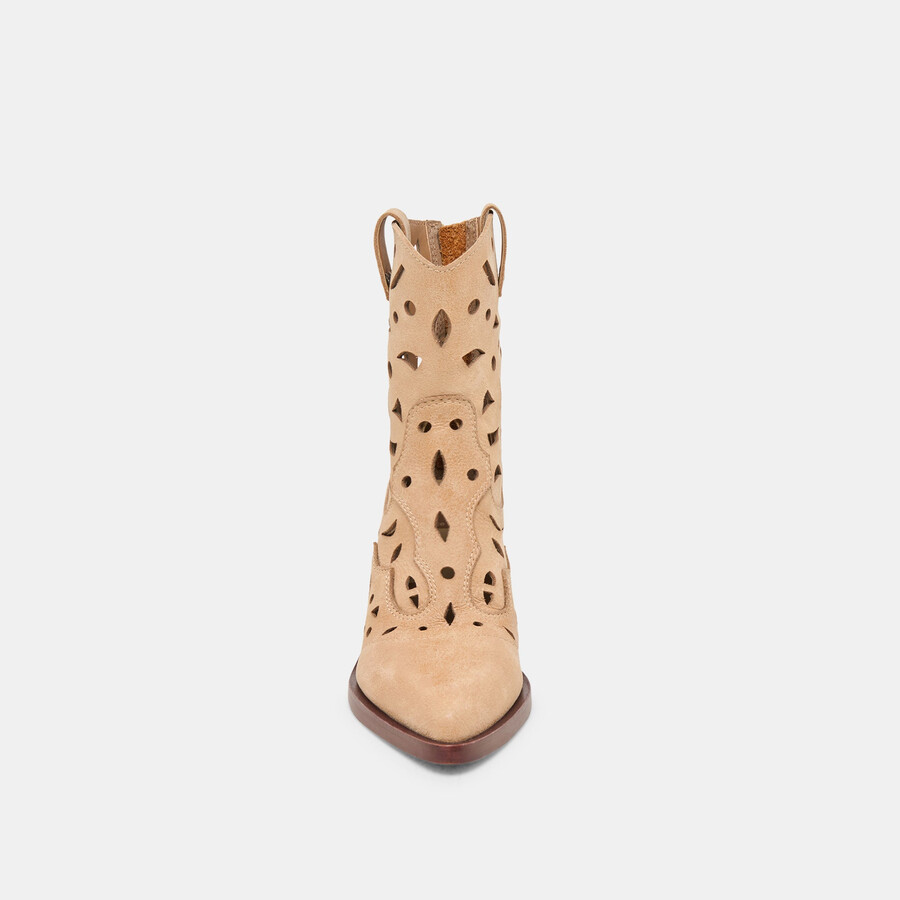 zenobi booties camel distressed leather