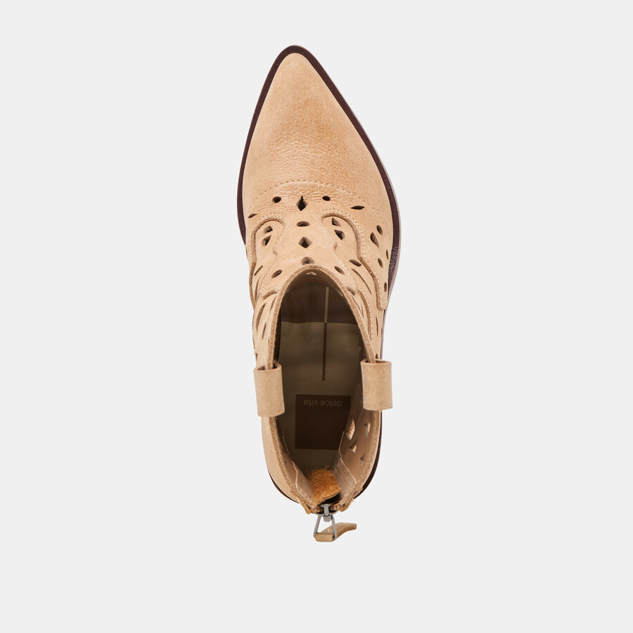 zenobi booties camel distressed leather