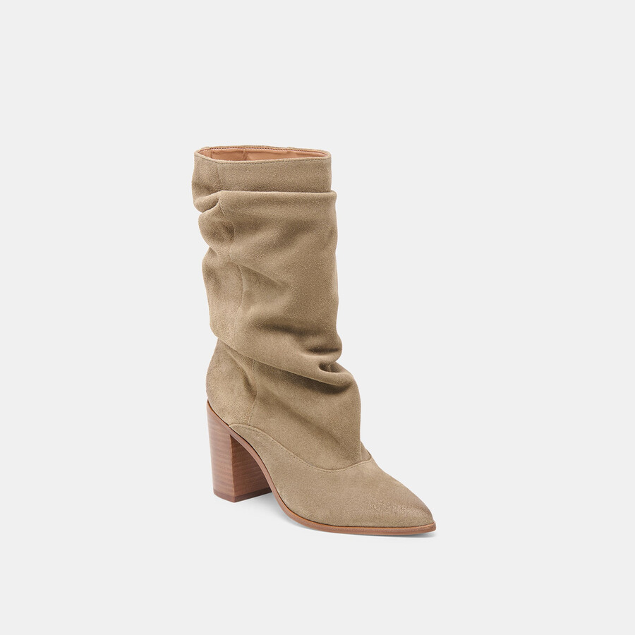 stivali talina in pelle scamosciata oliva