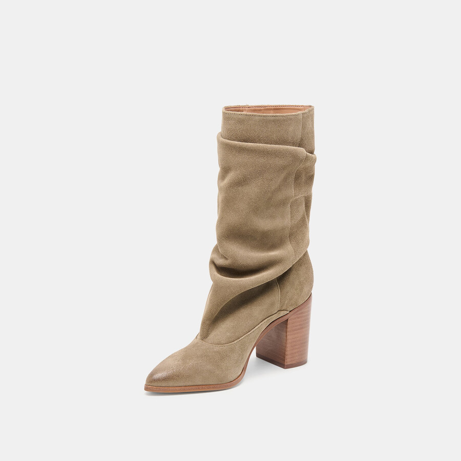 stivali talina in pelle scamosciata oliva