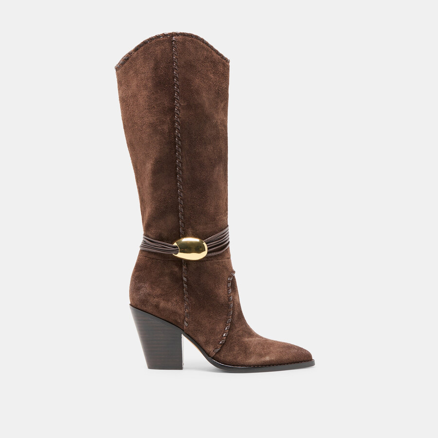 stivali jody in pelle scamosciata marrone scuro
