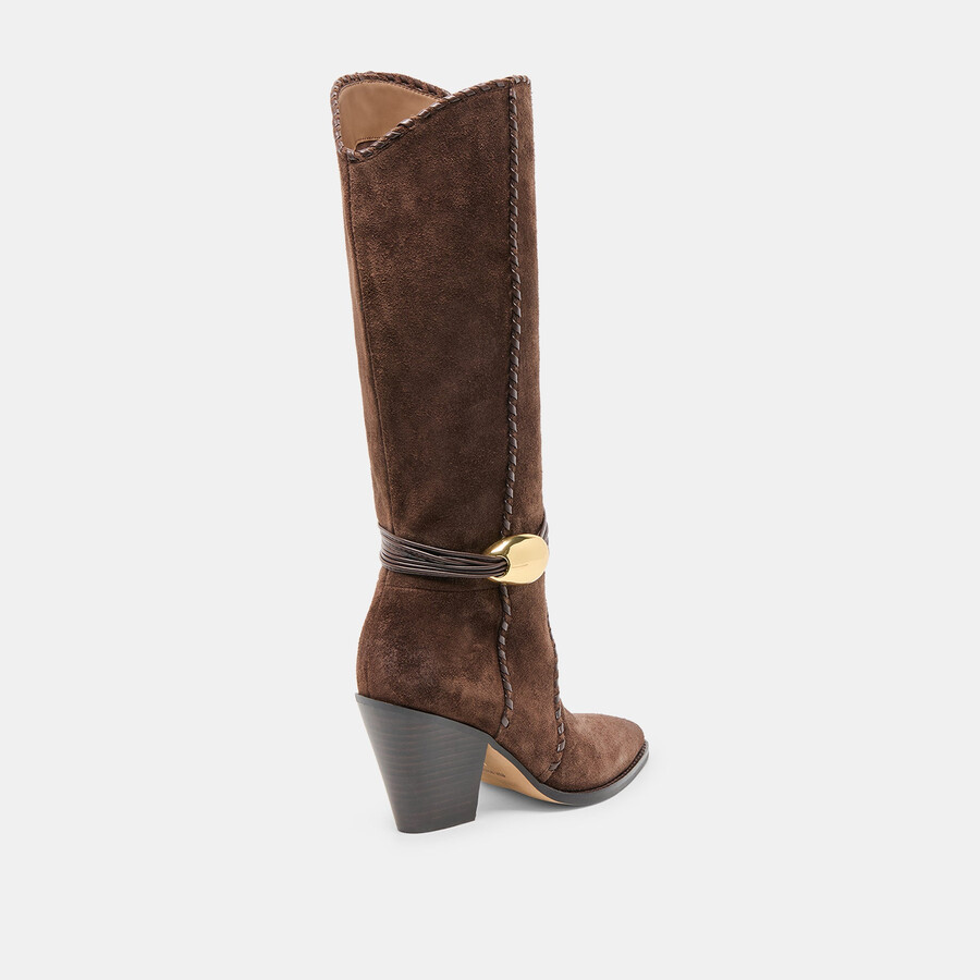 stivali jody in pelle scamosciata marrone scuro