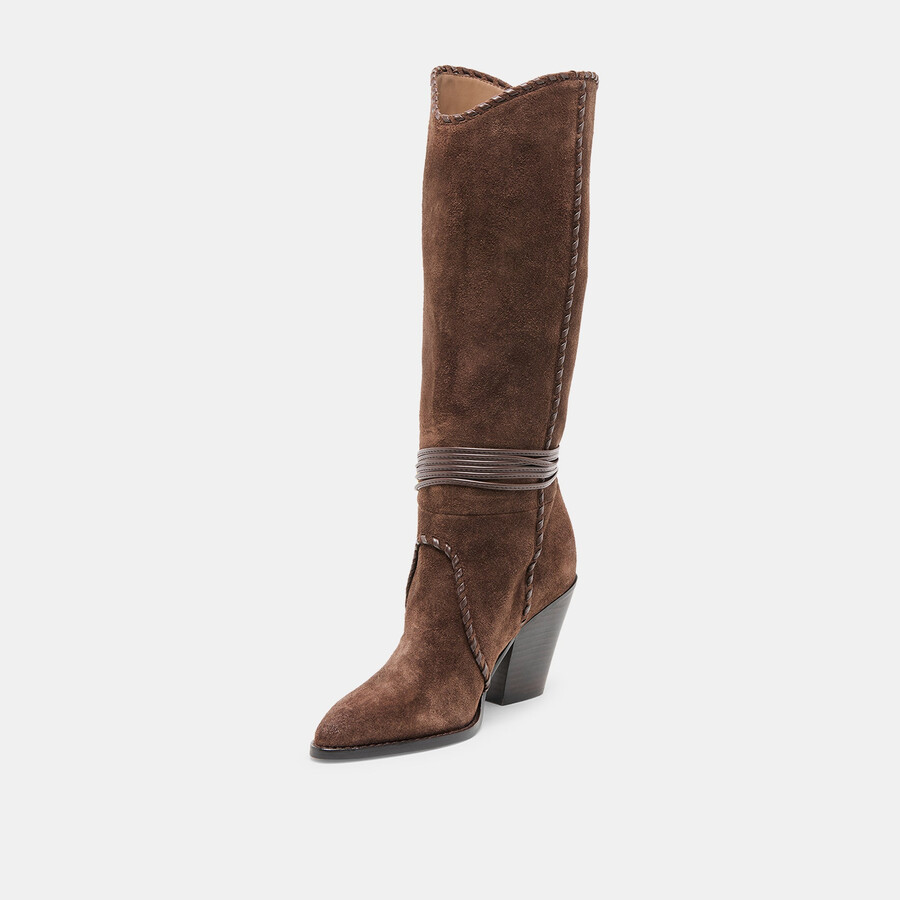stivali jody in pelle scamosciata marrone scuro