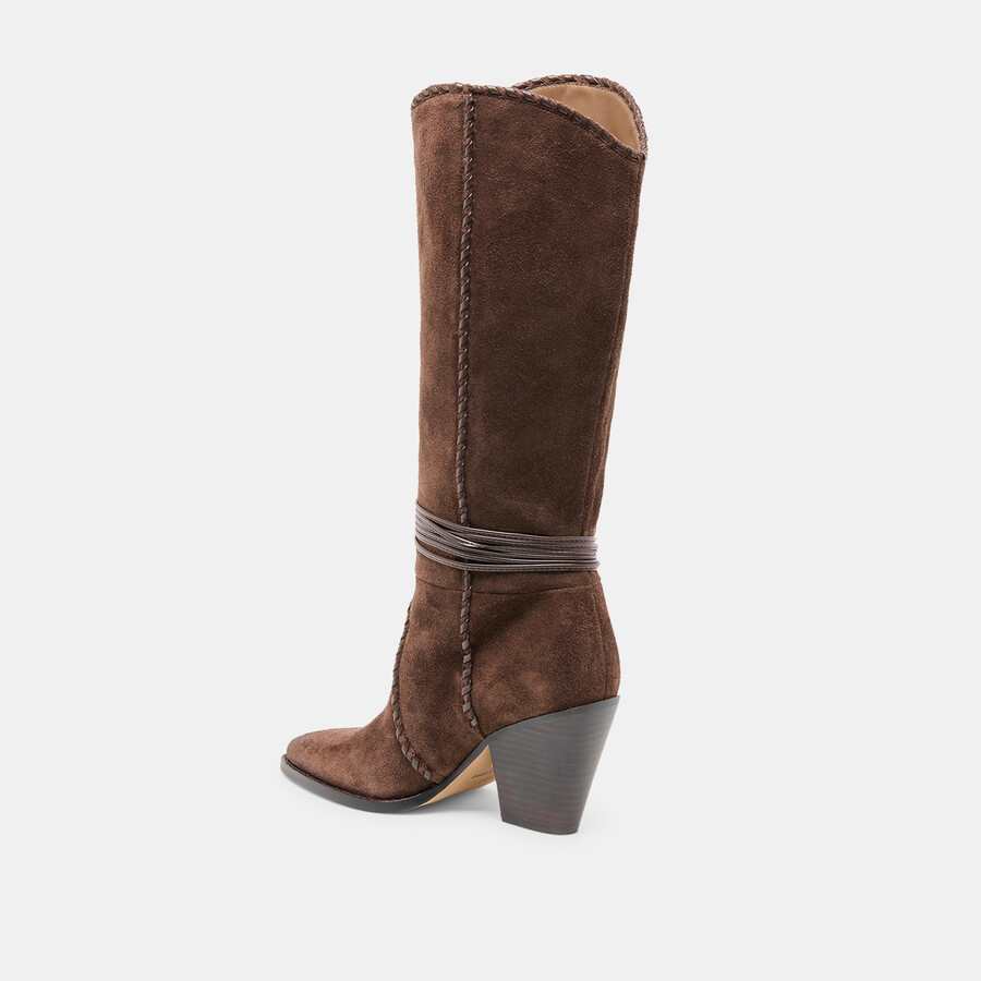 stivali jody in pelle scamosciata marrone scuro