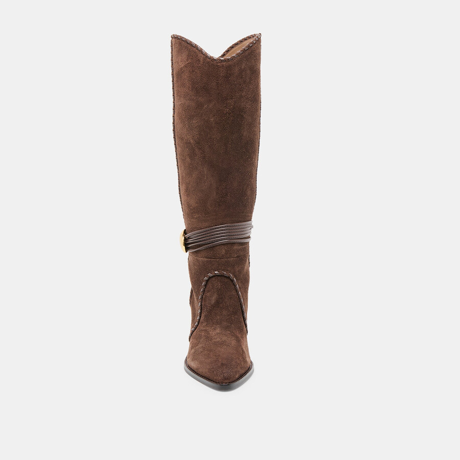 stivali jody in pelle scamosciata marrone scuro