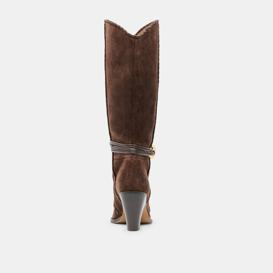 stivali jody in pelle scamosciata marrone scuro