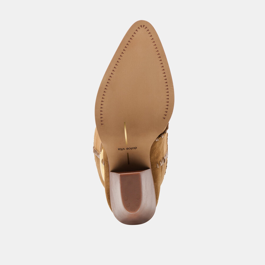 stivali jody in pelle scamosciata marrone chiaro con polpaccio largo