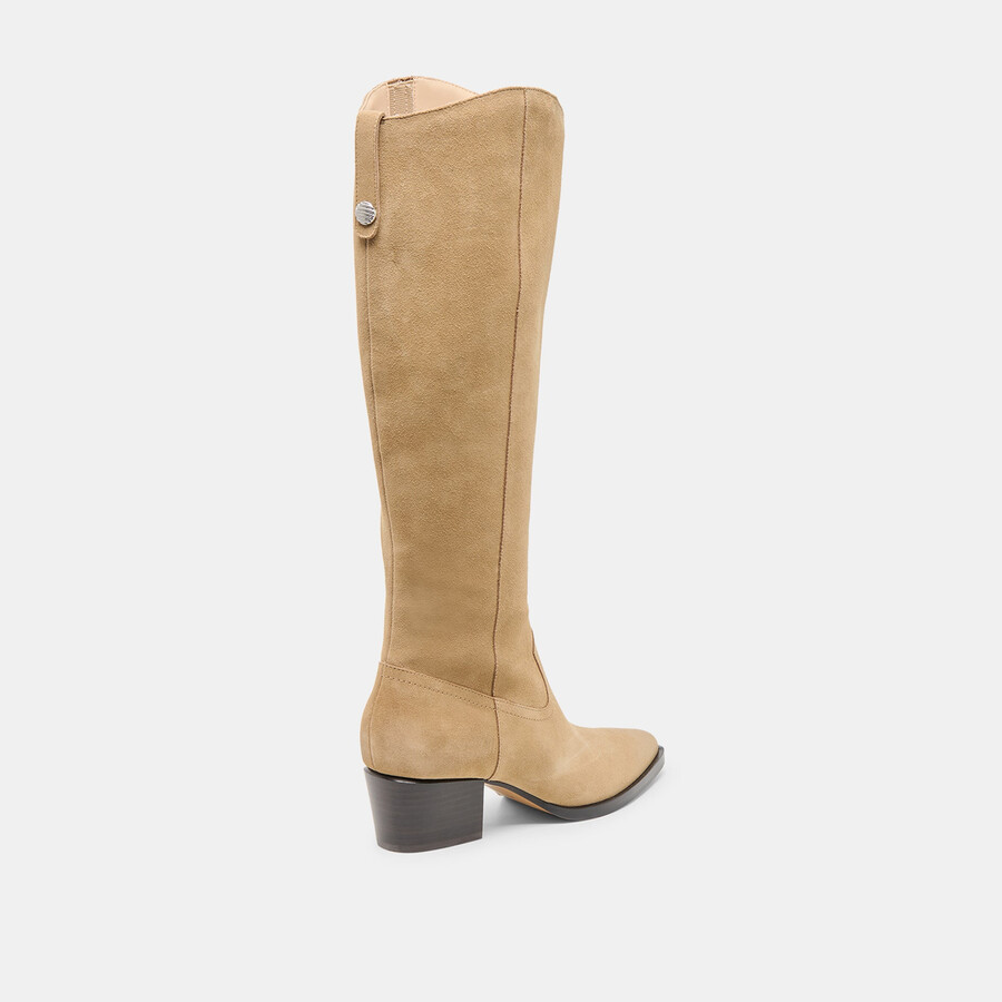 stivali virona h2o extra wide in pelle scamosciata color talpa scuro