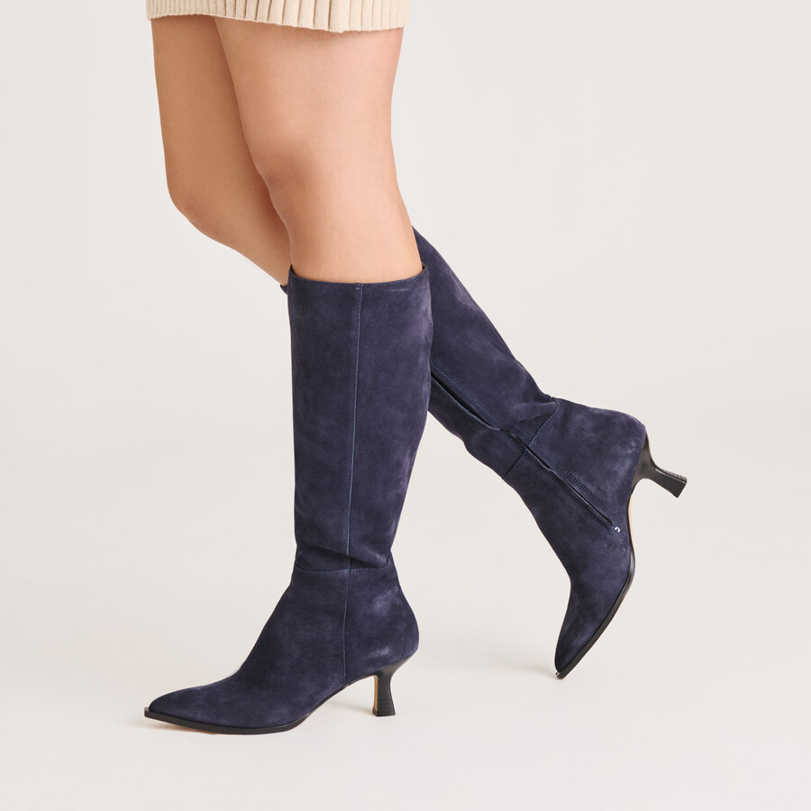 stivali auggie in pelle scamosciata blu navy