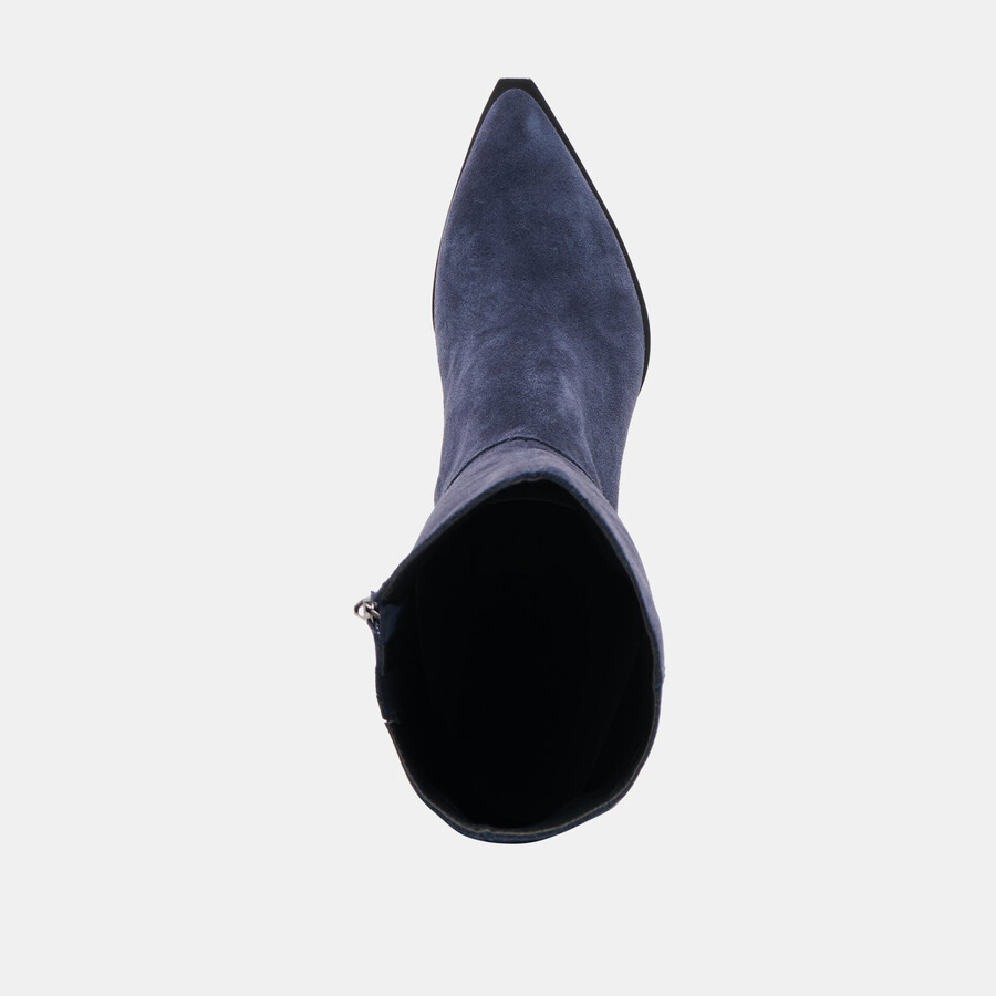 stivali auggie con polpaccio largo in pelle scamosciata blu navy
