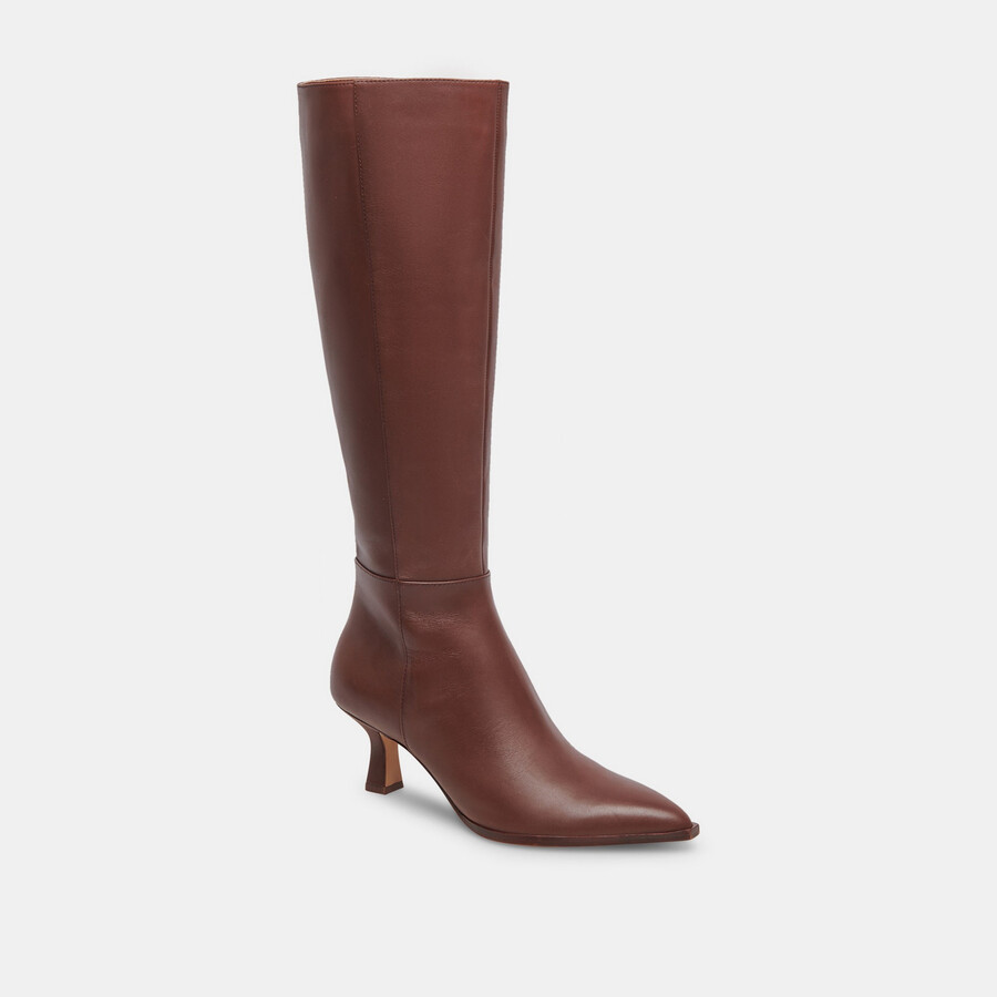 stivali auggie narrow vitello in pelle cioccolato