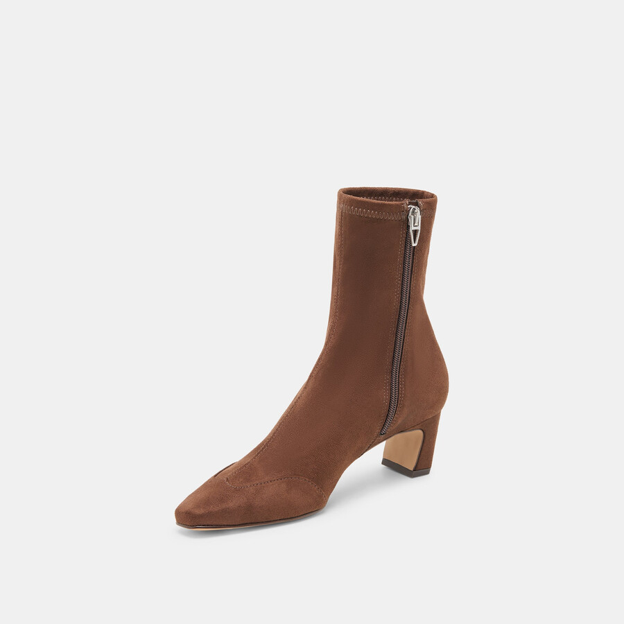 stivali anika wide in pelle scamosciata stella marrone scuro
