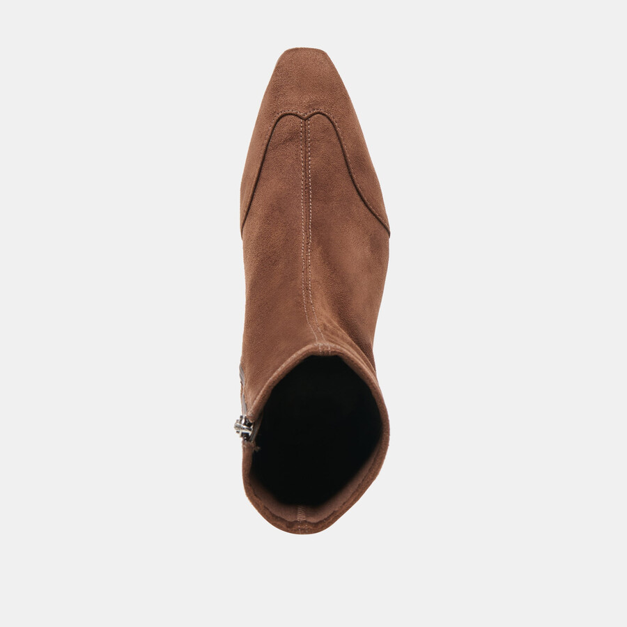 stivali anika wide in pelle scamosciata stella marrone scuro