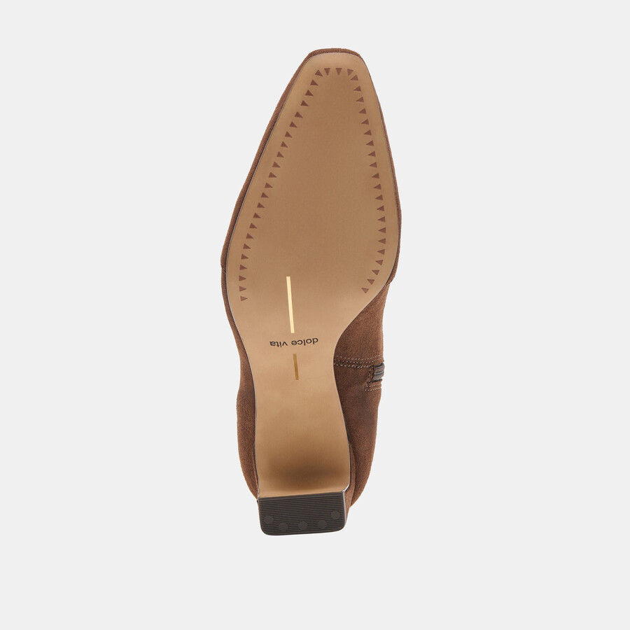 stivali anika wide in pelle scamosciata stella marrone scuro