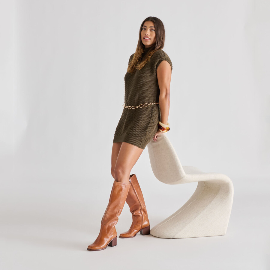 stivali lucyle in pelle marrone chiaro