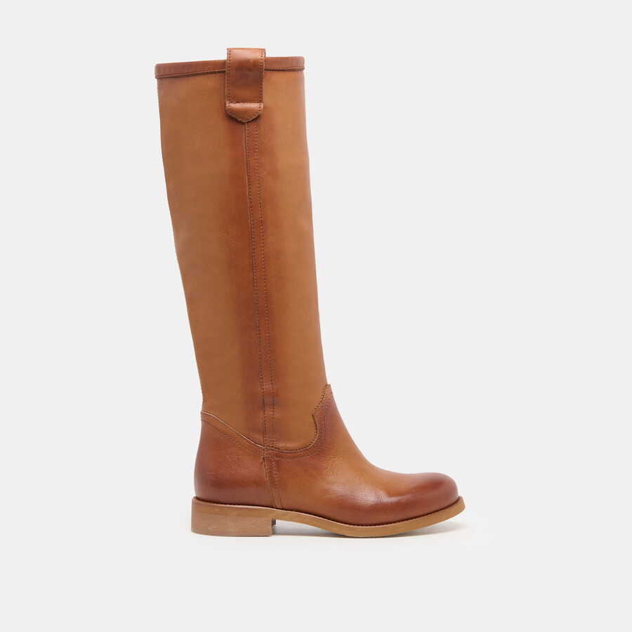 stivali ramzy in pelle color cognac