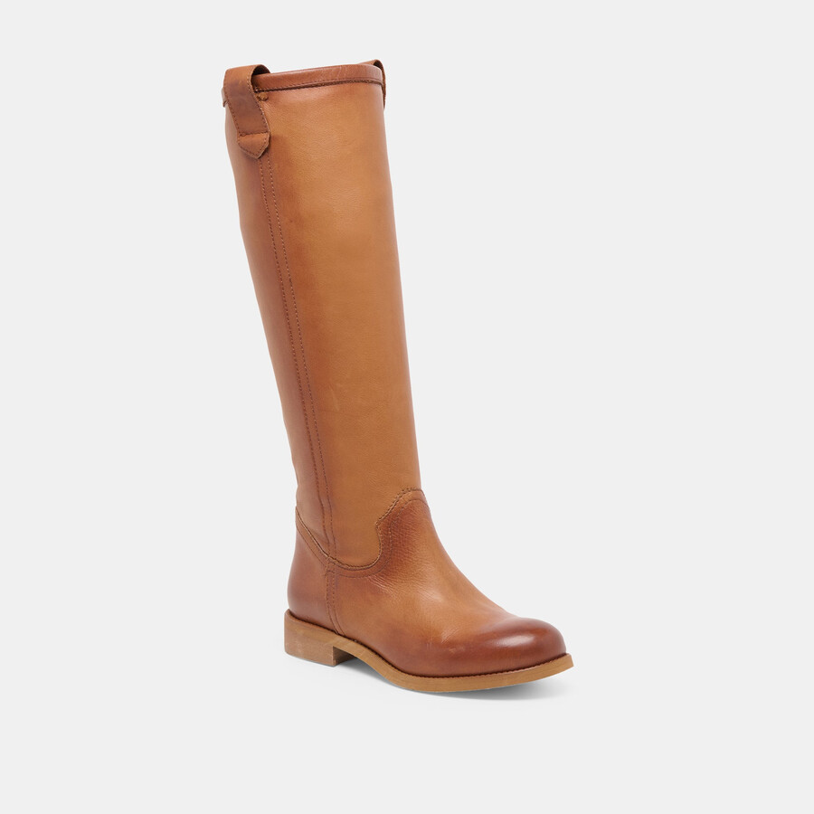 stivali ramzy in pelle color cognac