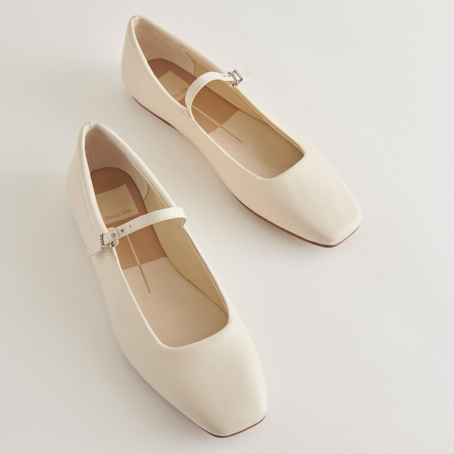 ballerine reyes in pelle avorio